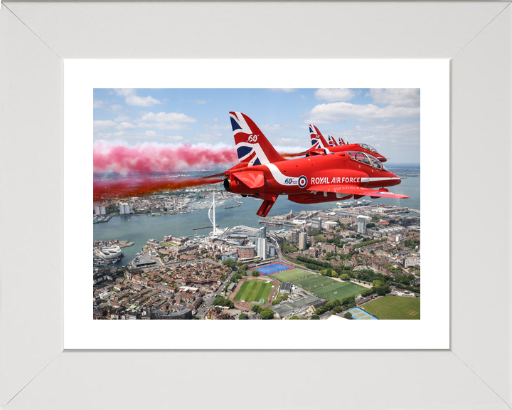 RAF Red Arrows Smoke Trail Over Portsmouth Harbour June 2024