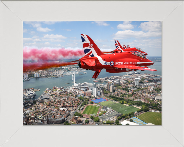 RAF Red Arrows Smoke Trail Over Portsmouth Harbour June 2024