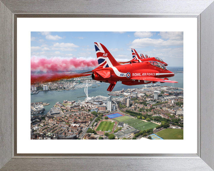 RAF Red Arrows Smoke Trail Over Portsmouth Harbour June 2024