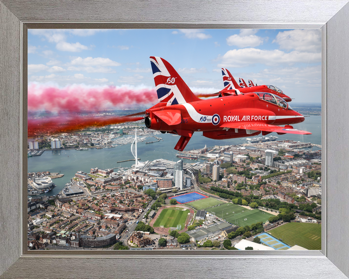 RAF Red Arrows Smoke Trail Over Portsmouth Harbour June 2024