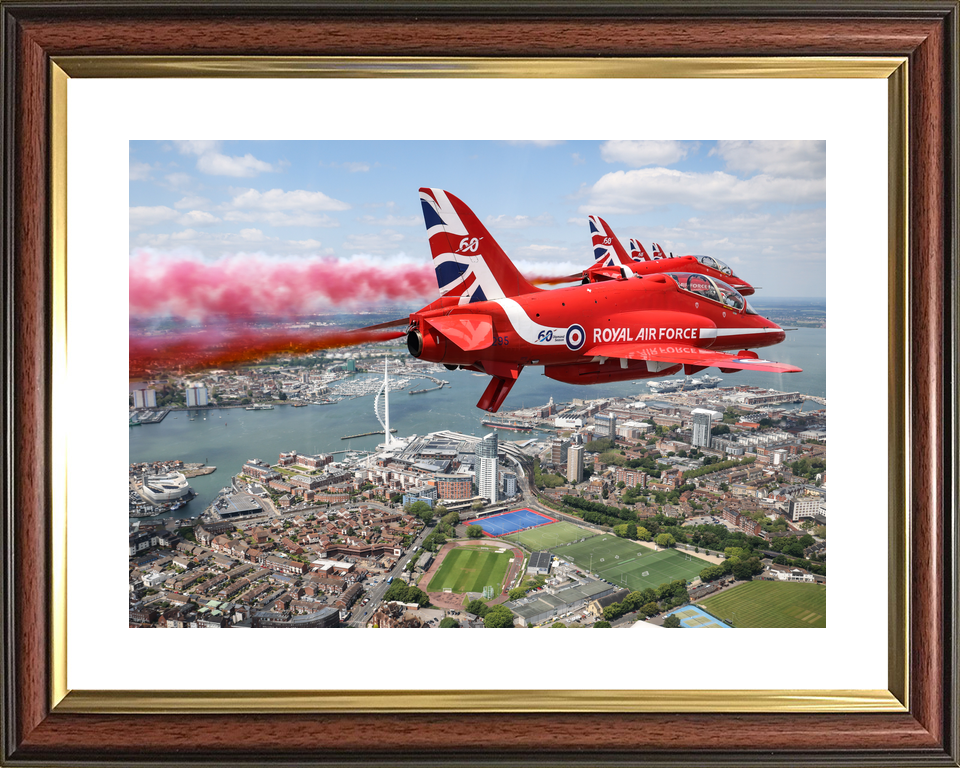 RAF Red Arrows Smoke Trail Over Portsmouth Harbour June 2024