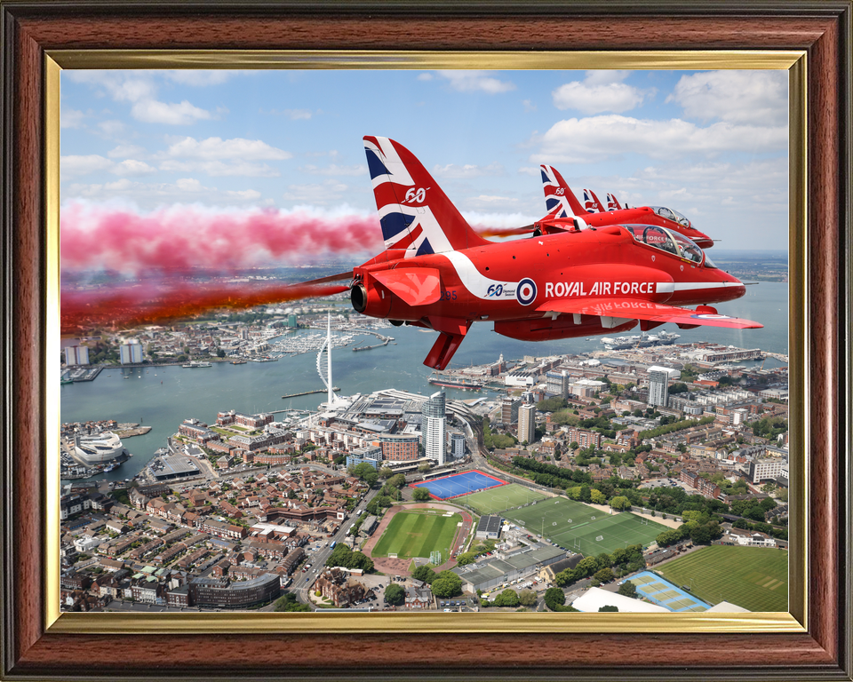 RAF Red Arrows Smoke Trail Over Portsmouth Harbour June 2024