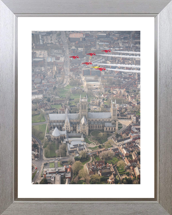 RAF Red Arrows and Gnat Over Lincoln Cathedral March 2024
