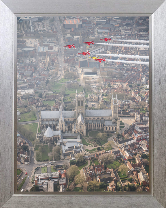 RAF Red Arrows and Gnat Over Lincoln Cathedral March 2024