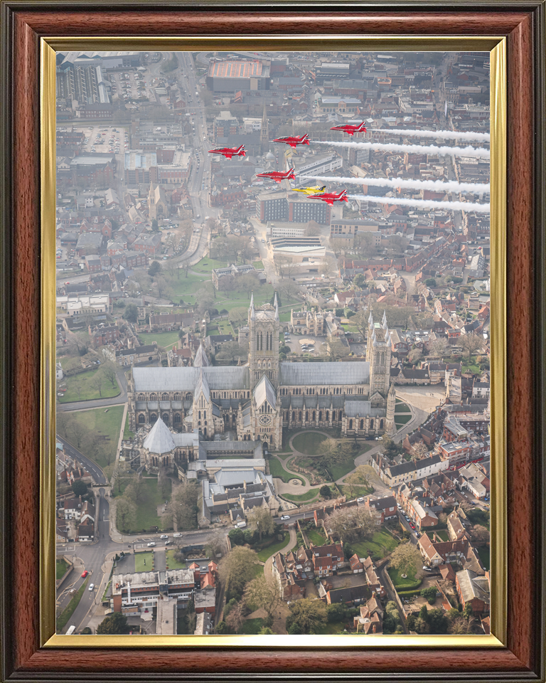 RAF Red Arrows and Gnat Over Lincoln Cathedral March 2024