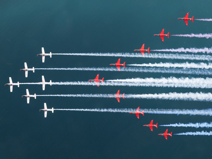 RAF Red Arrows and Wings of Storm Mixed Formation April 2024