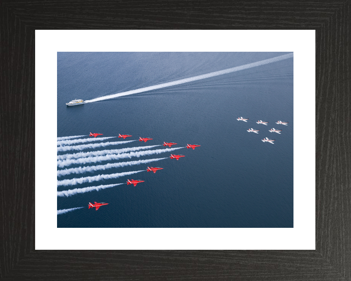 RAF Red Arrows and Wings of Storm Over Boat Wake April 2024