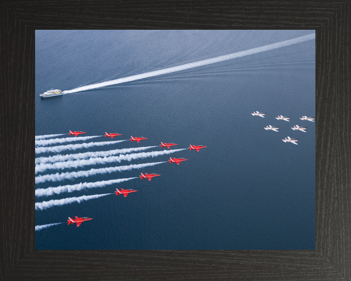 RAF Red Arrows and Wings of Storm Over Boat Wake April 2024