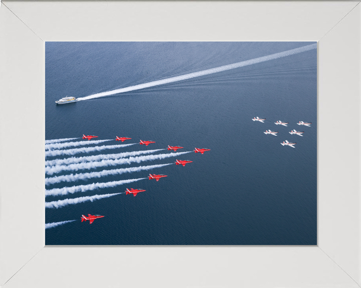 RAF Red Arrows and Wings of Storm Over Boat Wake April 2024