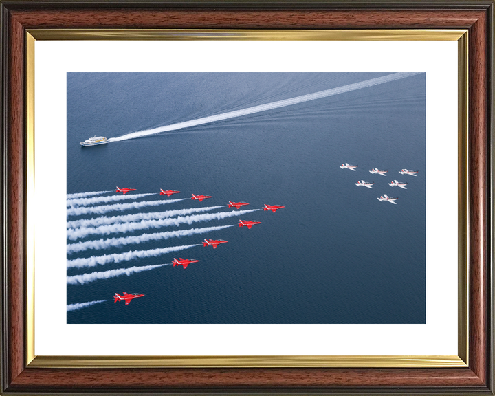 RAF Red Arrows and Wings of Storm Over Boat Wake April 2024