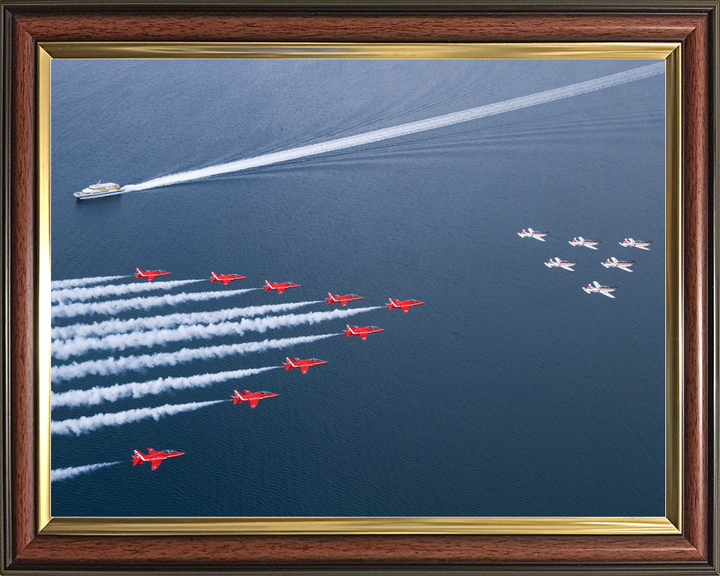 RAF Red Arrows and Wings of Storm Over Boat Wake April 2024