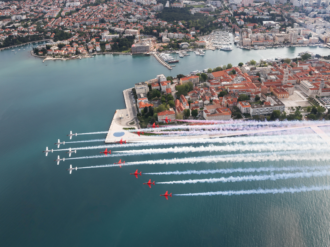 RAF Red Arrows and Wings of Storm Over Zadar April 2024