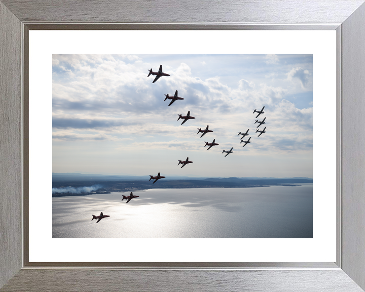 RAF Red Arrows and Wings of Storm Silhouettes April 2024