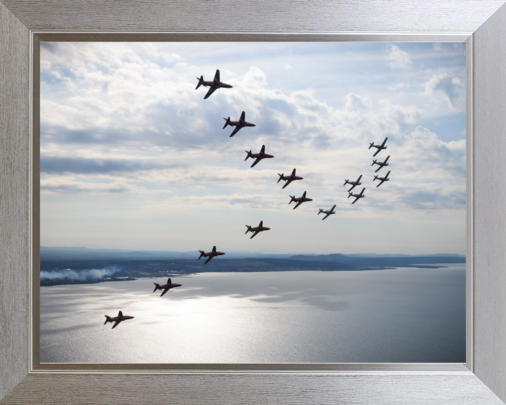 RAF Red Arrows and Wings of Storm Silhouettes April 2024