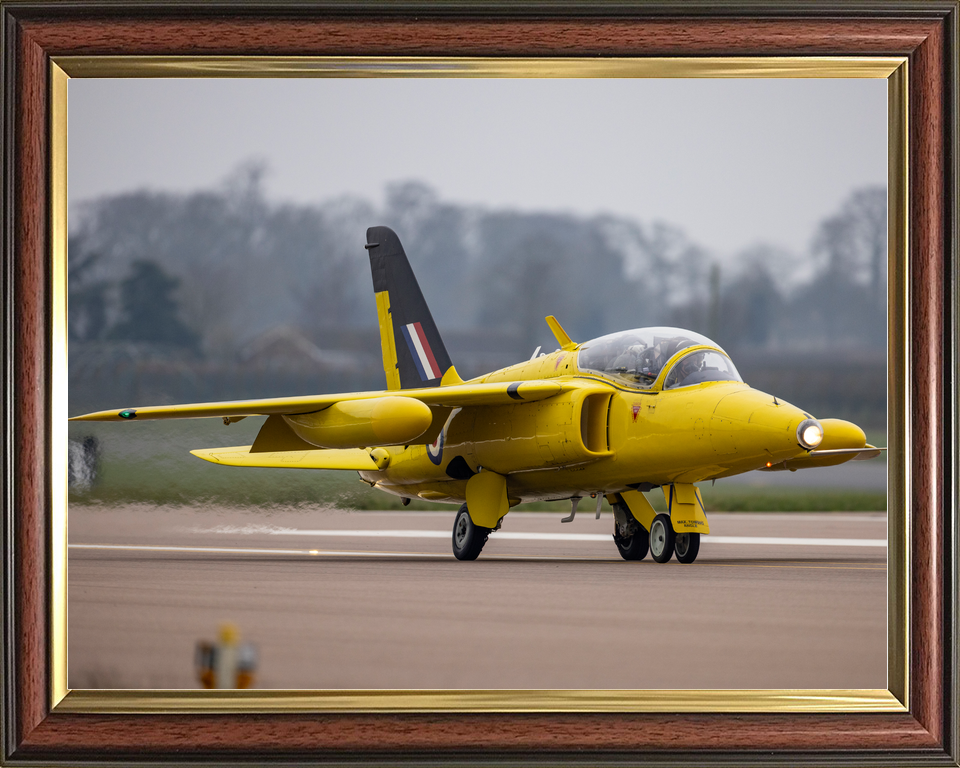 RAF Yellow Folland Gnat Arrives Waddington March 2024