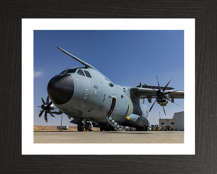 RAF A400M Atlas on the ground Photo Print Royal Air Force Aircraft Wall Art Aviation Decor Posters, Prints, & Visual Artwork Hampshire Prints 10 x 8 Black Frame Yes