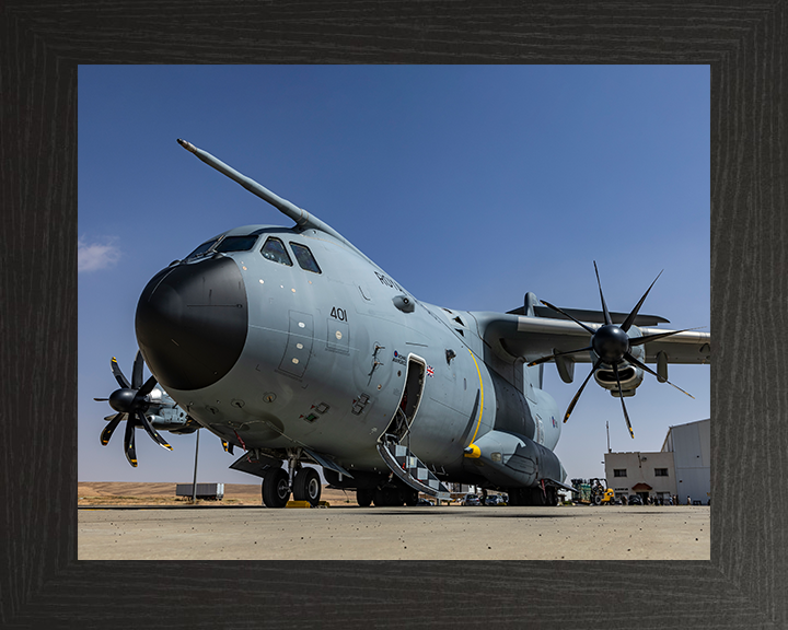 RAF A400M Atlas on the ground Photo Print Royal Air Force Aircraft Wall Art Aviation Decor Posters, Prints, & Visual Artwork Hampshire Prints 10 x 8 Black Frame No
