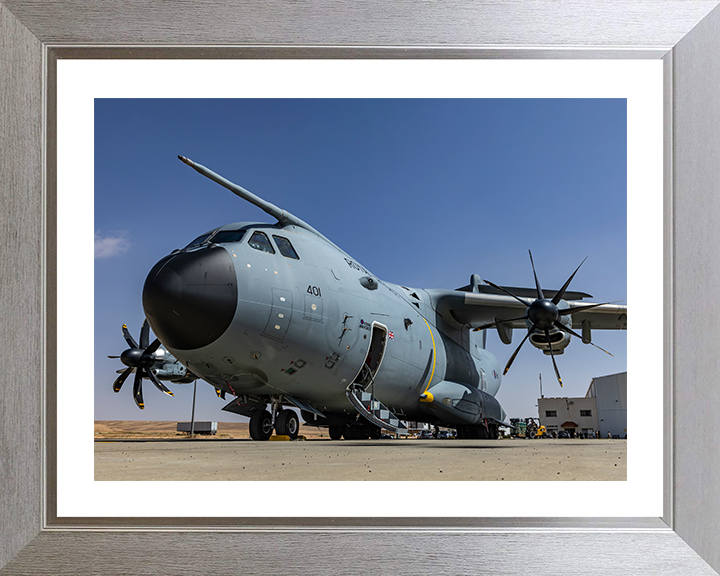 RAF A400M Atlas on the ground Photo Print Royal Air Force Aircraft Wall Art Aviation Decor Posters, Prints, & Visual Artwork Hampshire Prints 10 x 8 Silver Frame Yes