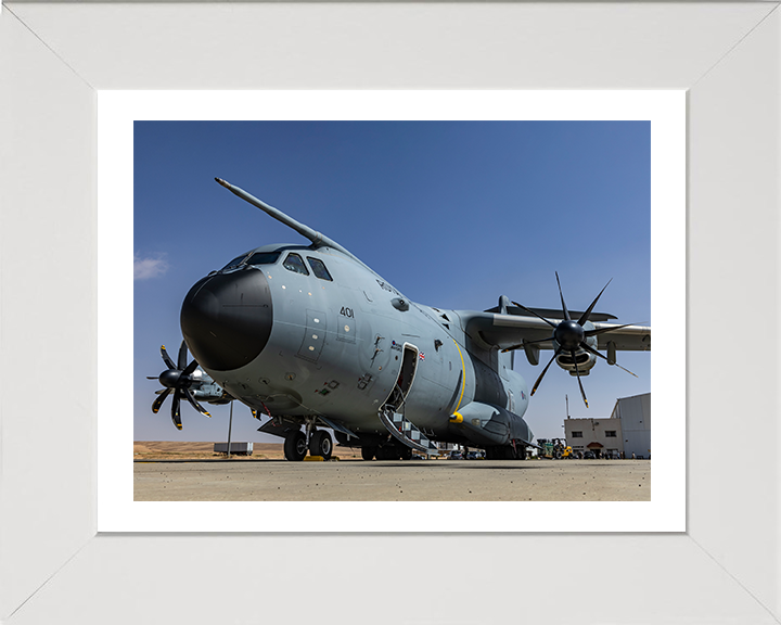 RAF A400M Atlas on the ground Photo Print Royal Air Force Aircraft Wall Art Aviation Decor Posters, Prints, & Visual Artwork Hampshire Prints 10 x 8 White Frame Yes