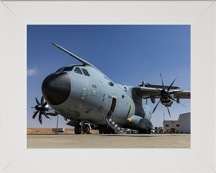 RAF A400M Atlas on the ground Photo Print Royal Air Force Aircraft Wall Art Aviation Decor Posters, Prints, & Visual Artwork Hampshire Prints 10 x 8 White Frame No