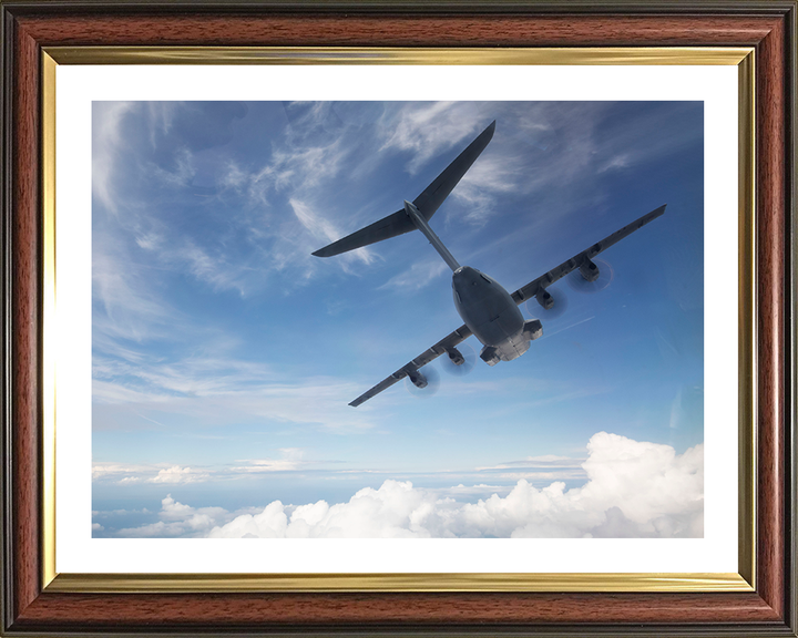 RAF A400M in flight Photo Print Royal Air Force Aircraft Wall Art Aviation Decor Poster Posters, Prints, & Visual Artwork Hampshire Prints 10 x 8 Classic Frame Yes