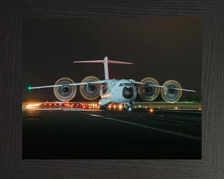 RAF Atlas A400M Powering up 2025 Royal Air Force Aircraft Photo Print Wall Art Aviation Decor UK Posters, Prints, & Visual Artwork Hampshire Prints 10 x 8 Black Frame No