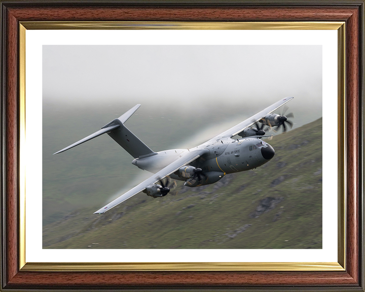 RAF Atlas A400M flying Photo Print Royal Air Force Aircraft Wall Art Aviation Decor Poster Posters, Prints, & Visual Artwork Hampshire Prints 10 x 8 Classic Frame Yes