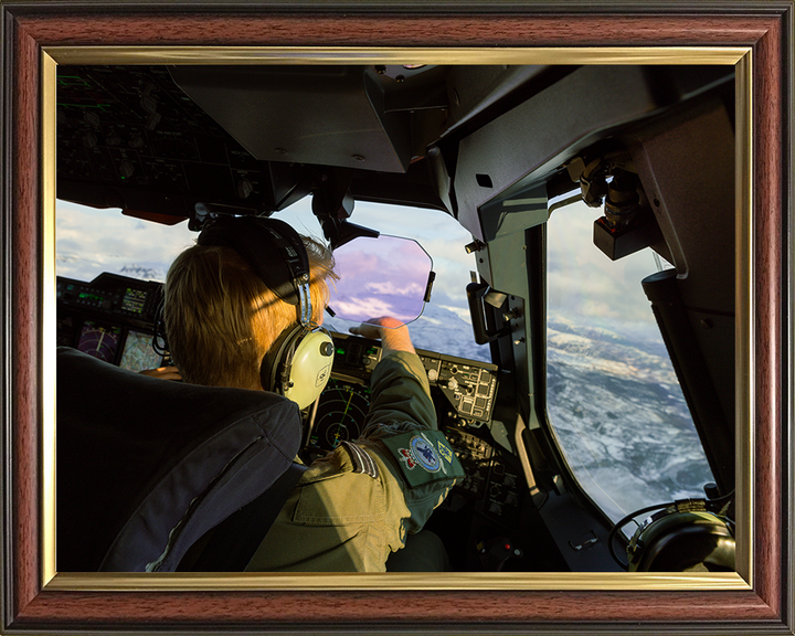 RAF Atlas C.1 A400M Cockpit Photo Print Royal Air Force Wall Art Aviation Decor Poster Posters, Prints, & Visual Artwork Hampshire Prints 10 x 8 Classic Frame No