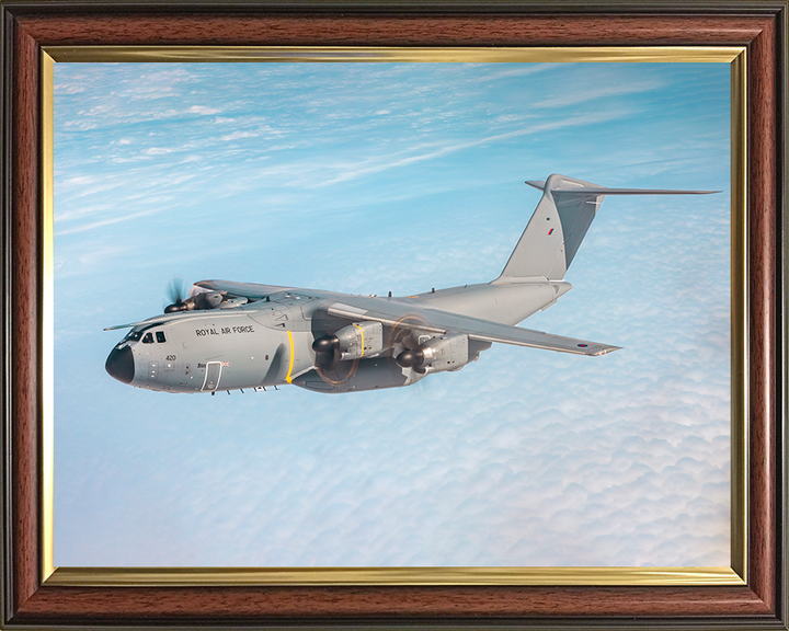 RAF Atlas C.1 A400M in flight Photo Print Royal Air Force Aircraft Wall Art Aviation Decor Posters, Prints, & Visual Artwork Hampshire Prints 10 x 8 Classic Frame No