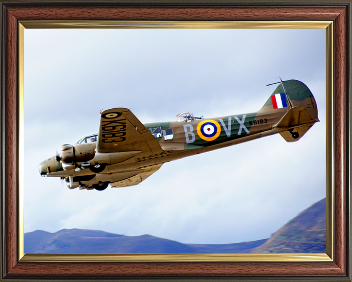 RAF Avro Anson twin engine Plane in Flight Photo Print Royal Air Force Aircraft Wall Art Aviation Decor Posters, Prints, & Visual Artwork Hampshire Prints 10 x 8 Classic Frame No