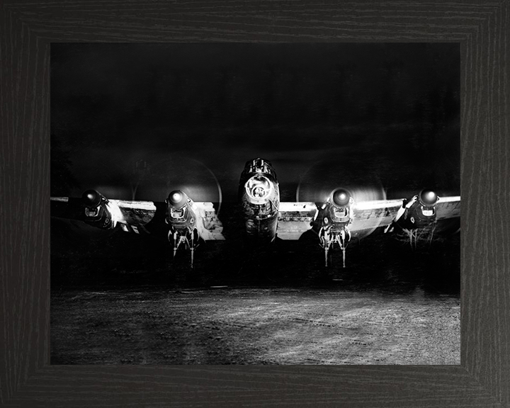 RAF Avro Lancaster B.I Running up Engines 1944 Photo Print Royal Air Force Aircraft Wall Art Aviation Decor Posters, Prints, & Visual Artwork Hampshire Prints 10 x 8 Black Frame No