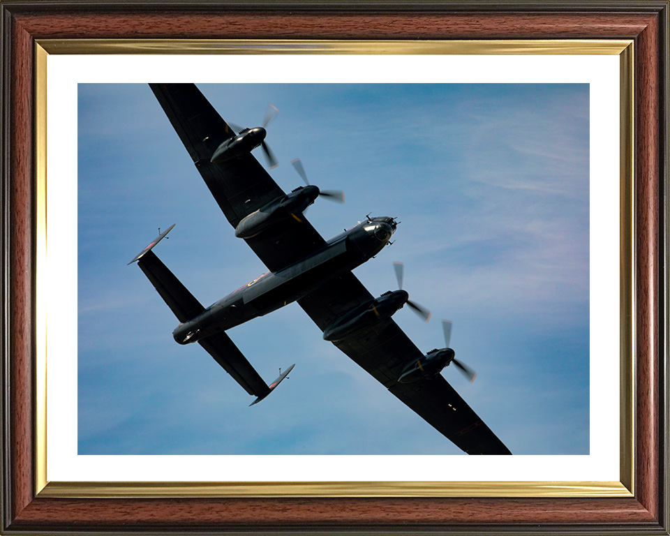 RAF Avro Lancaster in flight Close up Photo Print Royal Air Force Aircraft Wall Art Aviation Decor Posters, Prints, & Visual Artwork Hampshire Prints 10 x 8 Classic Frame Yes