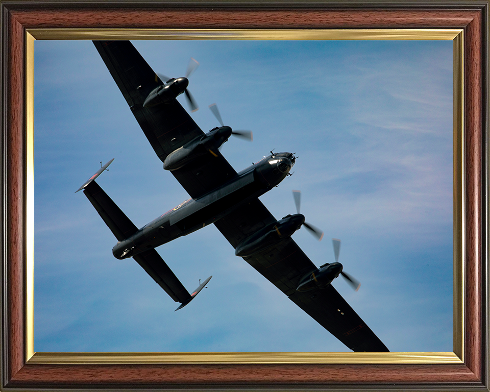 RAF Avro Lancaster in flight Close up Photo Print Royal Air Force Aircraft Wall Art Aviation Decor Posters, Prints, & Visual Artwork Hampshire Prints 10 x 8 Classic Frame No