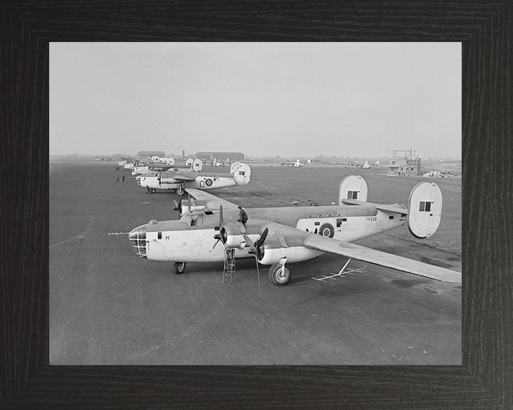 RAF B24 Consolidated Liberator GR Mark IIIs Photo Print Royal Air Force Aircraft Wall Art Aviation Decor Posters, Prints, & Visual Artwork Hampshire Prints 10 x 8 Black Frame No