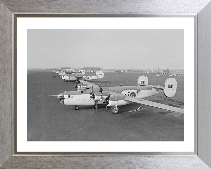 RAF B24 Consolidated Liberator GR Mark IIIs Photo Print Royal Air Force Aircraft Wall Art Aviation Decor Posters, Prints, & Visual Artwork Hampshire Prints 10 x 8 Silver Frame Yes