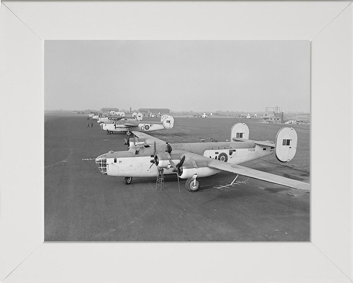 RAF B24 Consolidated Liberator GR Mark IIIs Photo Print Royal Air Force Aircraft Wall Art Aviation Decor Posters, Prints, & Visual Artwork Hampshire Prints 10 x 8 White Frame No