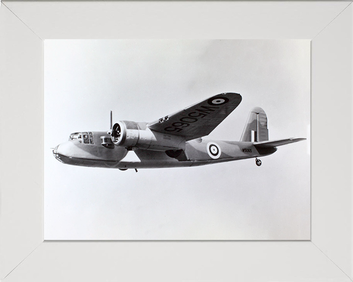 RAF Blackburn Botha B.26 in Flight Photo Print Royal Air Force Aircraft Wall Art Aviation Decor Posters, Prints, & Visual Artwork Hampshire Prints 10 x 8 White Frame No