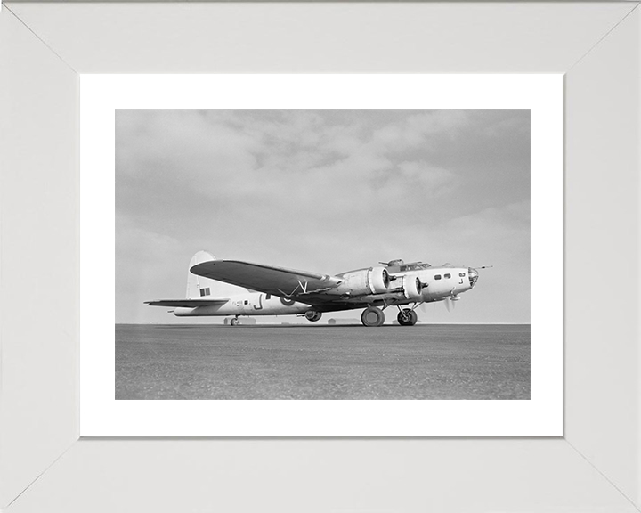 RAF Boeing B-17 Fortress IIA at Benbecula 1944 Photo Print Royal Air Force Aircraft Wall Art Aviation Decor Posters, Prints, & Visual Artwork Hampshire Prints 10 x 8 White Frame Yes