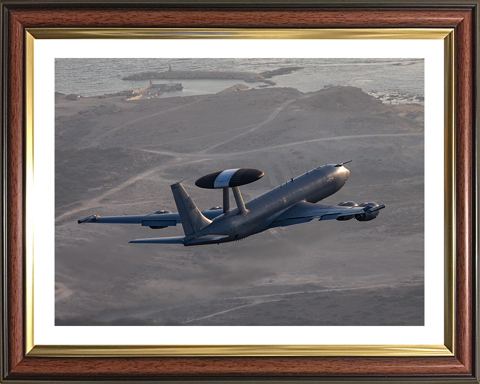 RAF Boeing E-3D Sentry AWACS Photo Print Royal Air Force Aircraft Wall Art Aviation Decor Poster Posters, Prints, & Visual Artwork Hampshire Prints 10 x 8 Classic Frame Yes
