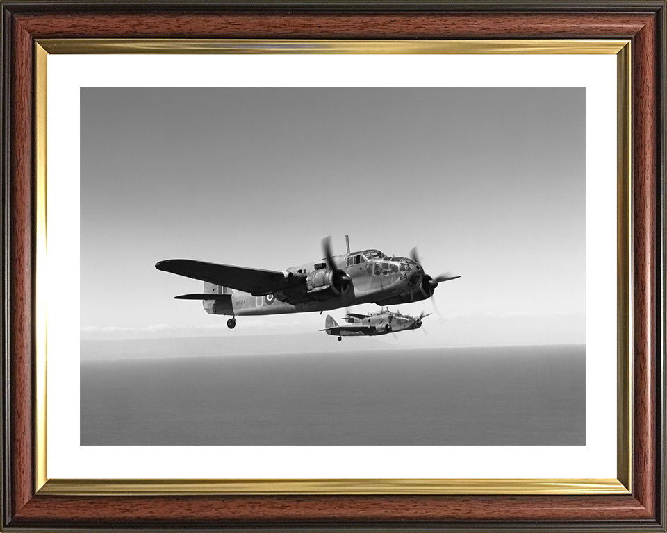 RAF Bristol Beaufort Mark Is in Formation Photo Print Royal Air Force Aircraft Wall Art Aviation Decor Posters, Prints, & Visual Artwork Hampshire Prints 10 x 8 Classic Frame Yes