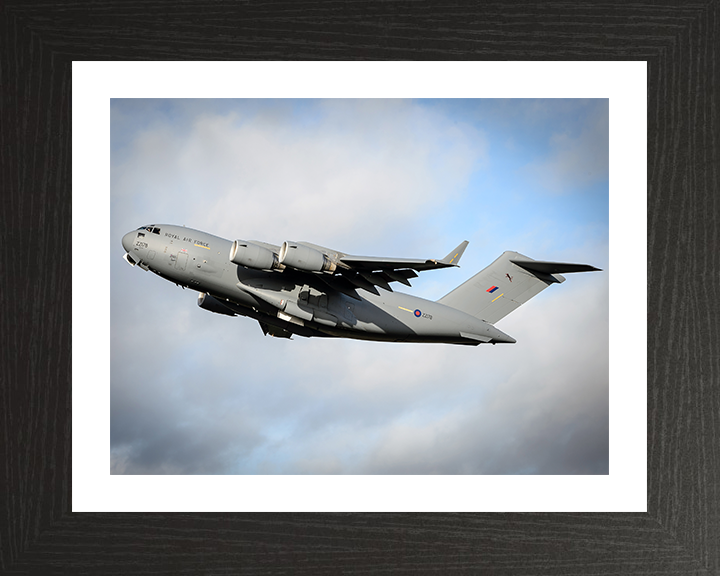 RAF C17 Globemaster III After Takeoff 2013 Royal Air Force Aircraft Photo Print Wall Art Aviation Decor UK Posters, Prints, & Visual Artwork Hampshire Prints 10 x 8 Black Frame Yes