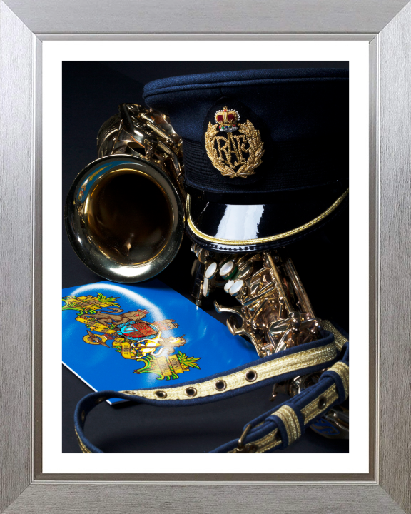RAF Central Band Cap belt and Saxophone Photo Print Royal Air Force Wall Art Decor Poster Posters, Prints, & Visual Artwork Hampshire Prints