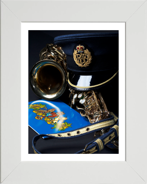 RAF Central Band Cap belt and Saxophone Photo Print Royal Air Force Wall Art Decor Poster Posters, Prints, & Visual Artwork Hampshire Prints