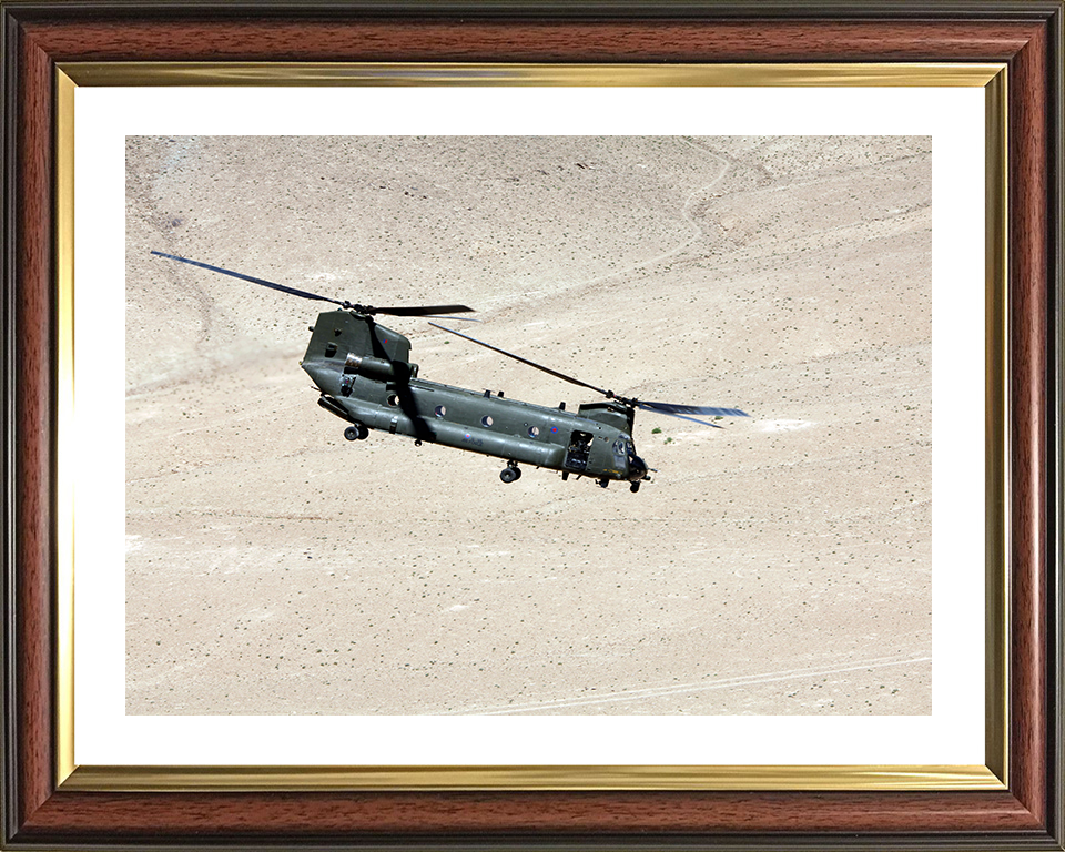 RAF Chinook Helicopter Afghanistan Photo Print Royal Air Force Aircraft Wall Art Aviation Decor Posters, Prints, & Visual Artwork Hampshire Prints 10 x 8 Classic Frame Yes