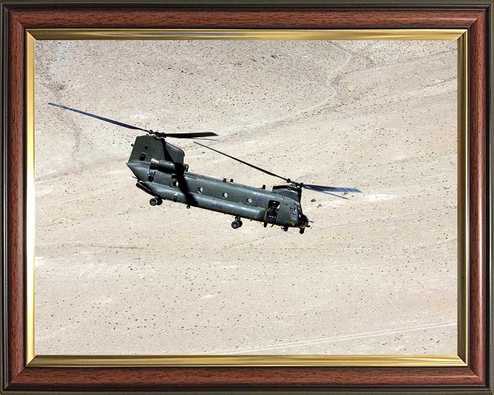 RAF Chinook Helicopter Afghanistan Photo Print Royal Air Force Aircraft Wall Art Aviation Decor Posters, Prints, & Visual Artwork Hampshire Prints 10 x 8 Classic Frame No