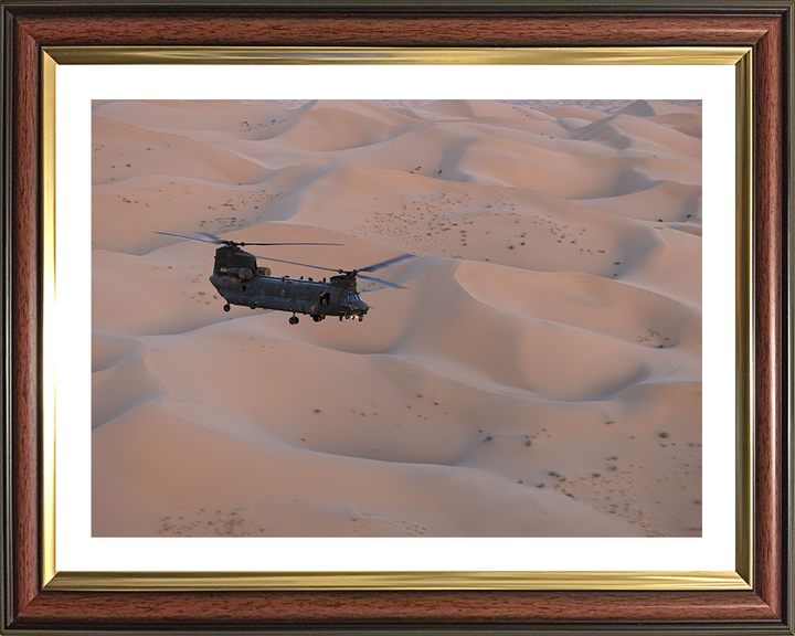 RAF Chinook Over Helicopter sand Dunes Photo Print Royal Air Force Aircraft Wall Art Aviation Decor Posters, Prints, & Visual Artwork Hampshire Prints 10 x 8 Classic Frame Yes