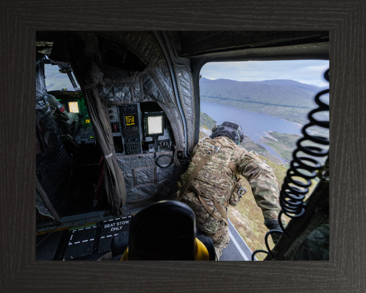 RAF Crewman's seat view Photo Print Royal Air Force Wall Art Decor Posters, Prints, & Visual Artwork Hampshire Prints 10 x 8 Black Frame No