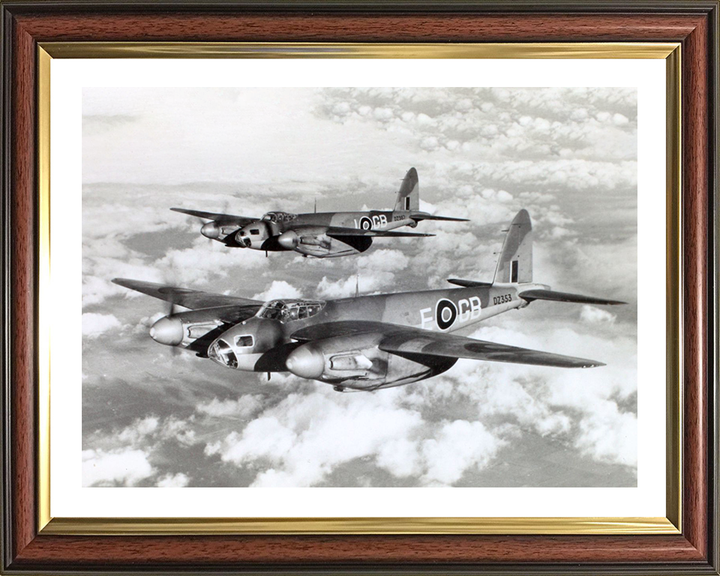 RAF De Havilland Mosquito B Mk IVs Photo Print Royal Air Force Aircraft Wall Art Aviation Decor Posters, Prints, & Visual Artwork Hampshire Prints 10 x 8 Classic Frame Yes