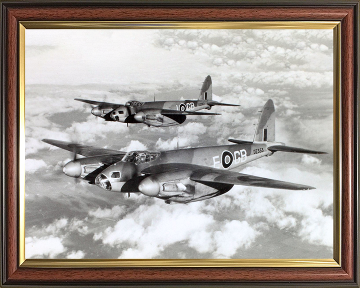 RAF De Havilland Mosquito B Mk IVs Photo Print Royal Air Force Aircraft Wall Art Aviation Decor Posters, Prints, & Visual Artwork Hampshire Prints 10 x 8 Classic Frame No