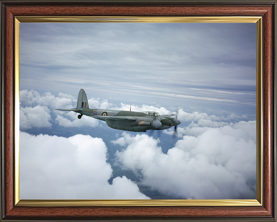 RAF De Havilland Mosquito IIF in flight Photo Print Royal Air Force Aircraft Wall Art Aviation Decor Posters, Prints, & Visual Artwork Hampshire Prints 10 x 8 Classic Frame No